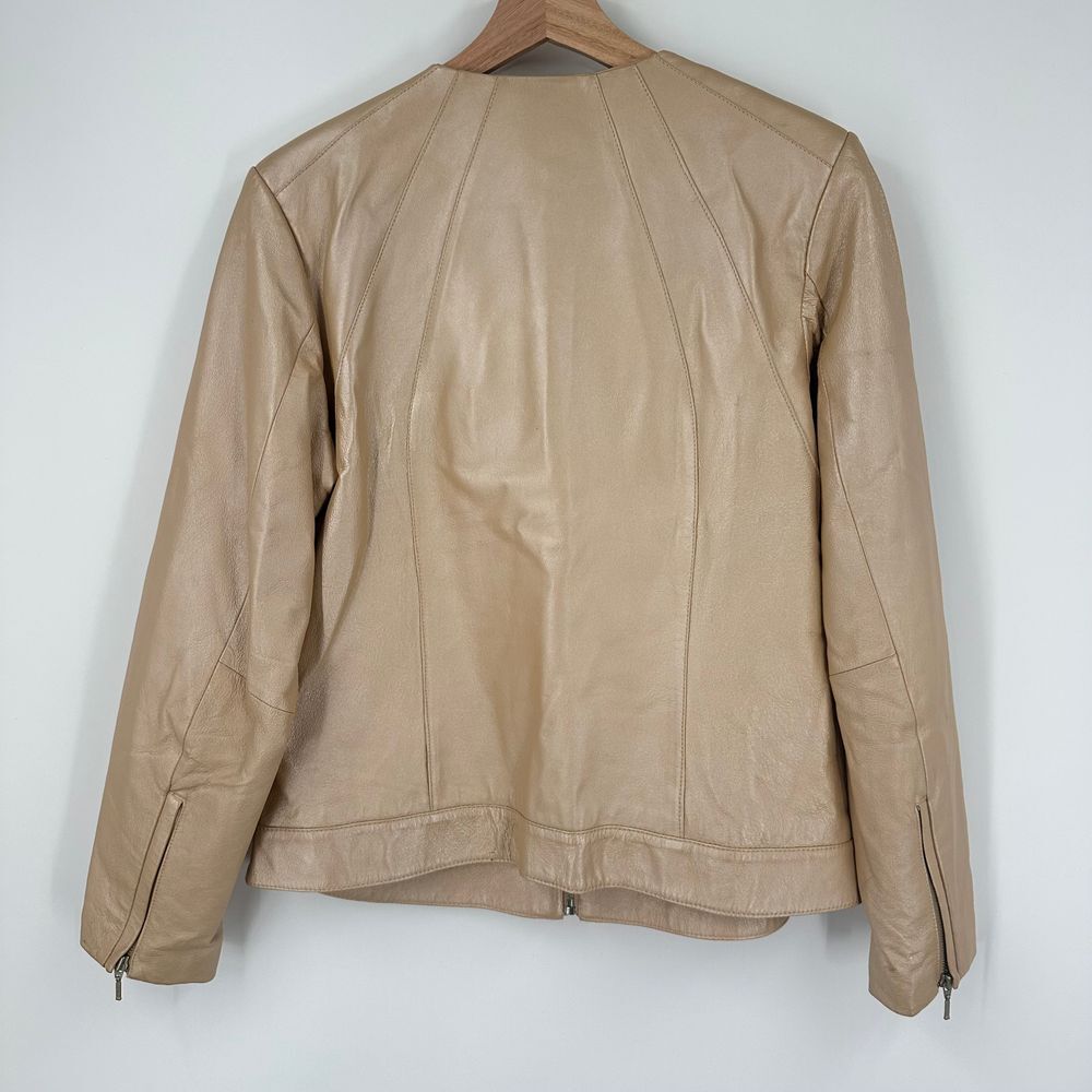 Dialogue New‎ Language Of Style Leather Jacket Champaign Gold Medium - Picture 8 of 12